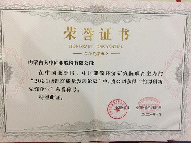 开云线上官网(中国)官方网站喜获能源创新先锋企业称号
